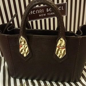 HENRI BENDEL dark purple, mini satchel NEW unused